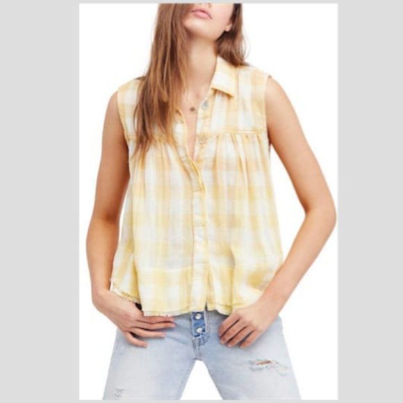 Free People Hey There Sunrise Button Down - Picture 1 of 5